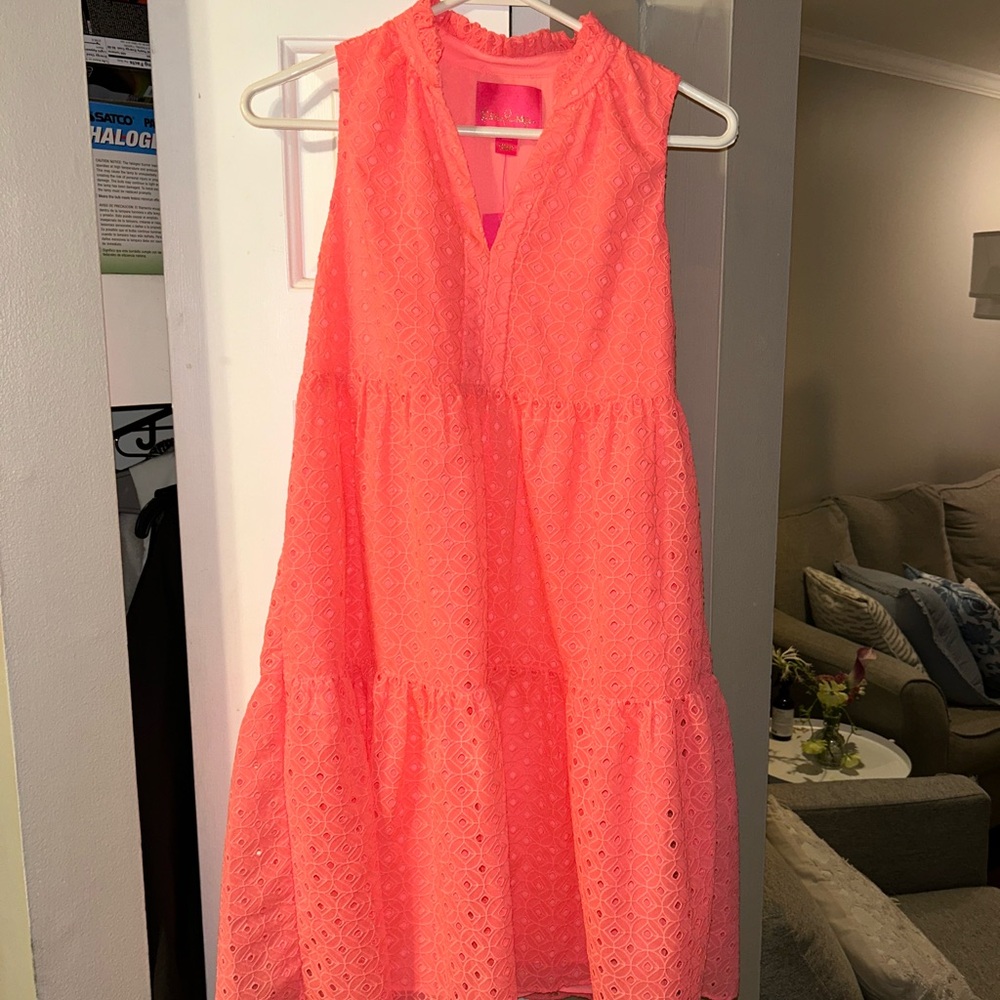 Lilly Pulitzer Coral Eyelet Dress